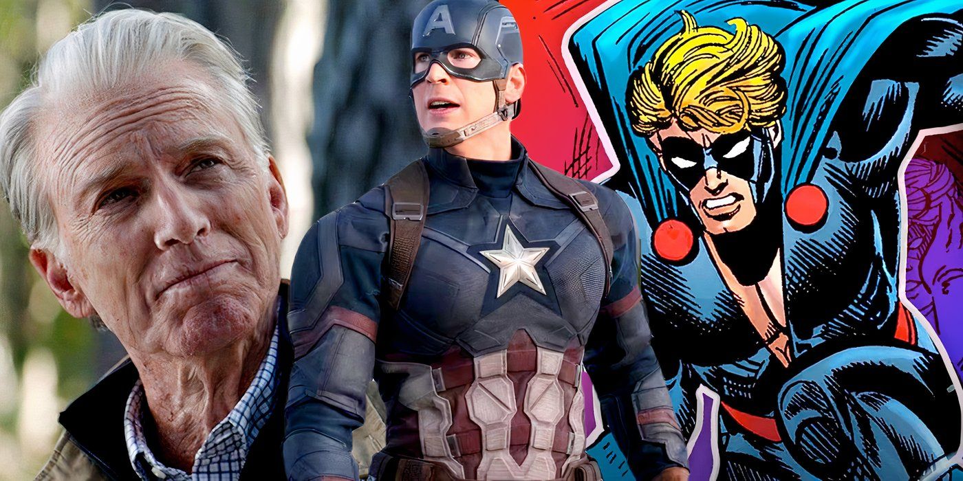 Chris Evans as Captain America and Old Man Steve Rogers with Nomad from Marvel comics