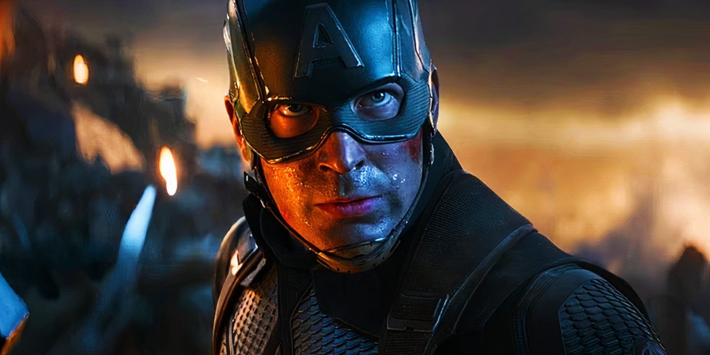 Chris Evans como Capitão América de Steve Rogers em Vingadores Ultimato