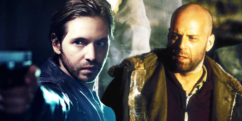 Collage of the movie and TV versions of 12 Monkeys