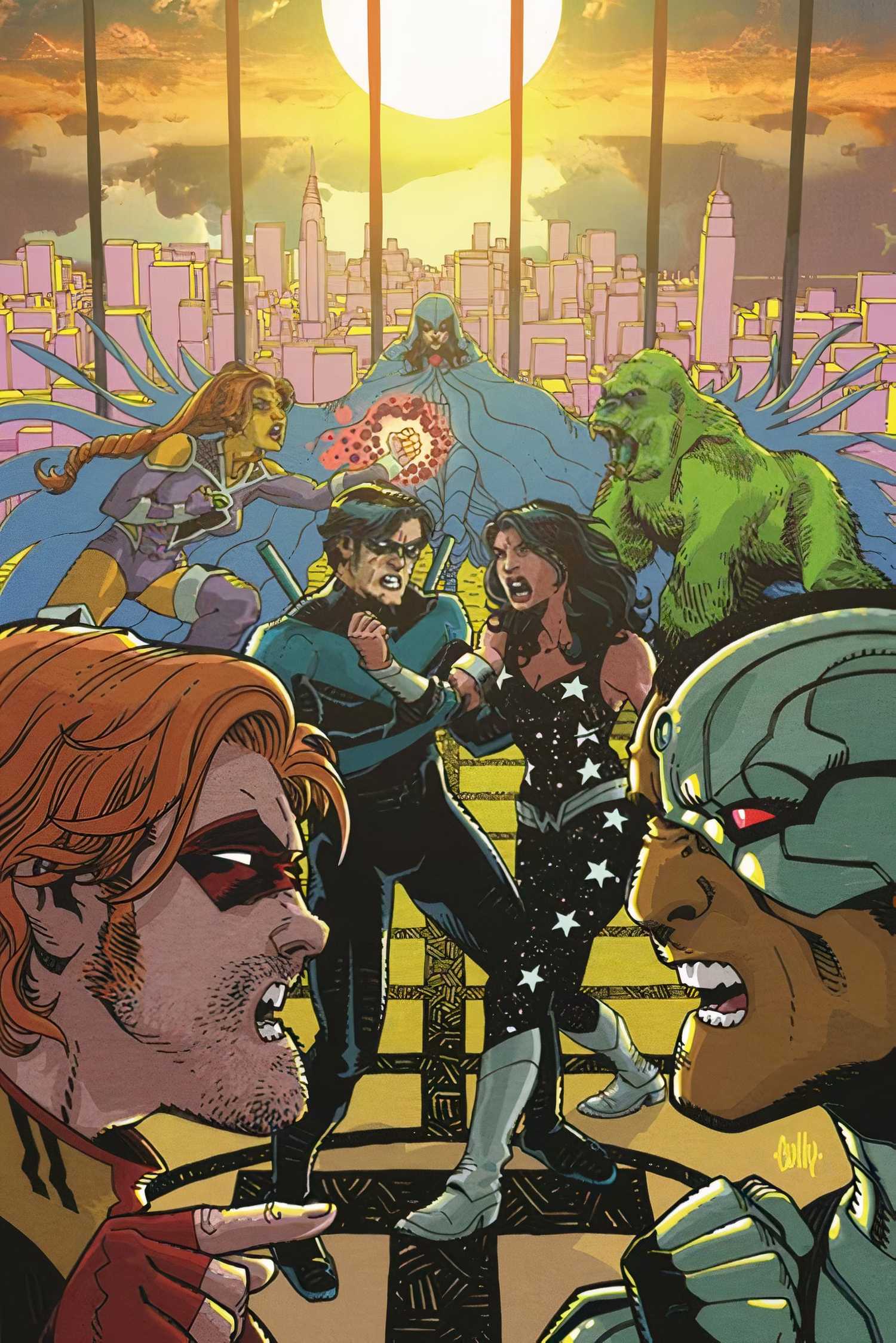 Cover B Cully Hamner Card Stock Variant Titans #20 cover art Titans fighting