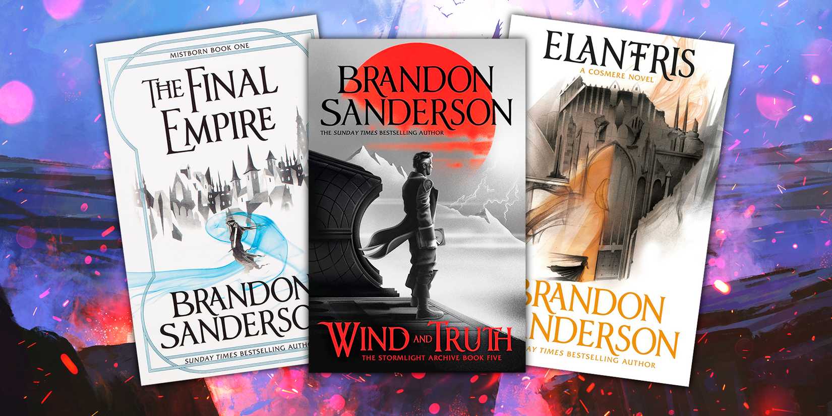 Covers of The Final Empire, Wind and Truth, and Elantris (1)