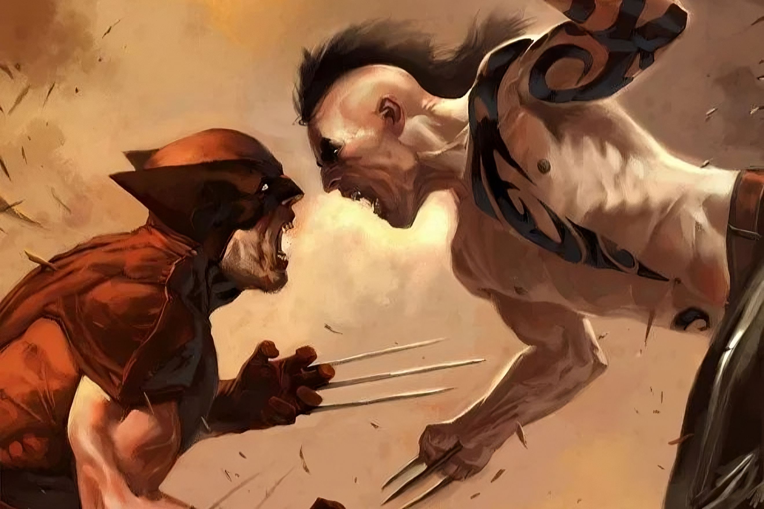 Daken e Wolverine lutam.