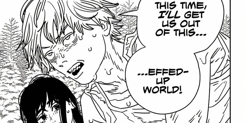 Denji ready to save himself and Asa from Aging's World in Chainsaw Man.