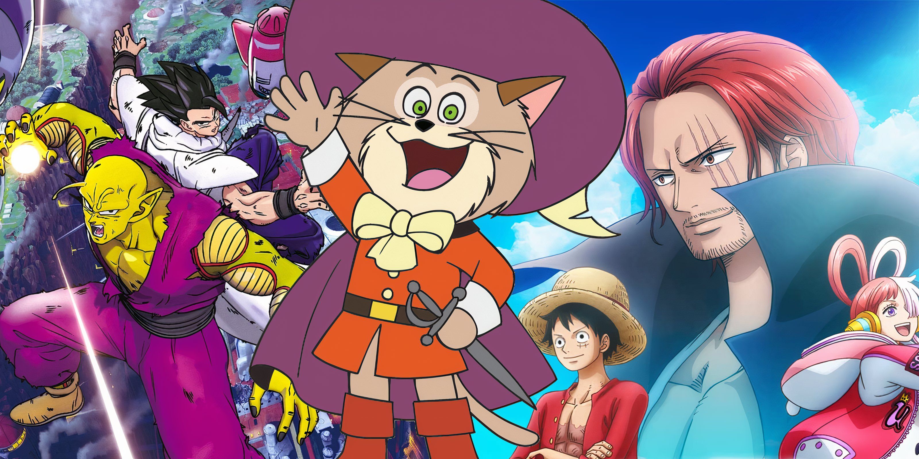 Feature header showing the Toei Animation mascot against the posters for Super Hero and Red