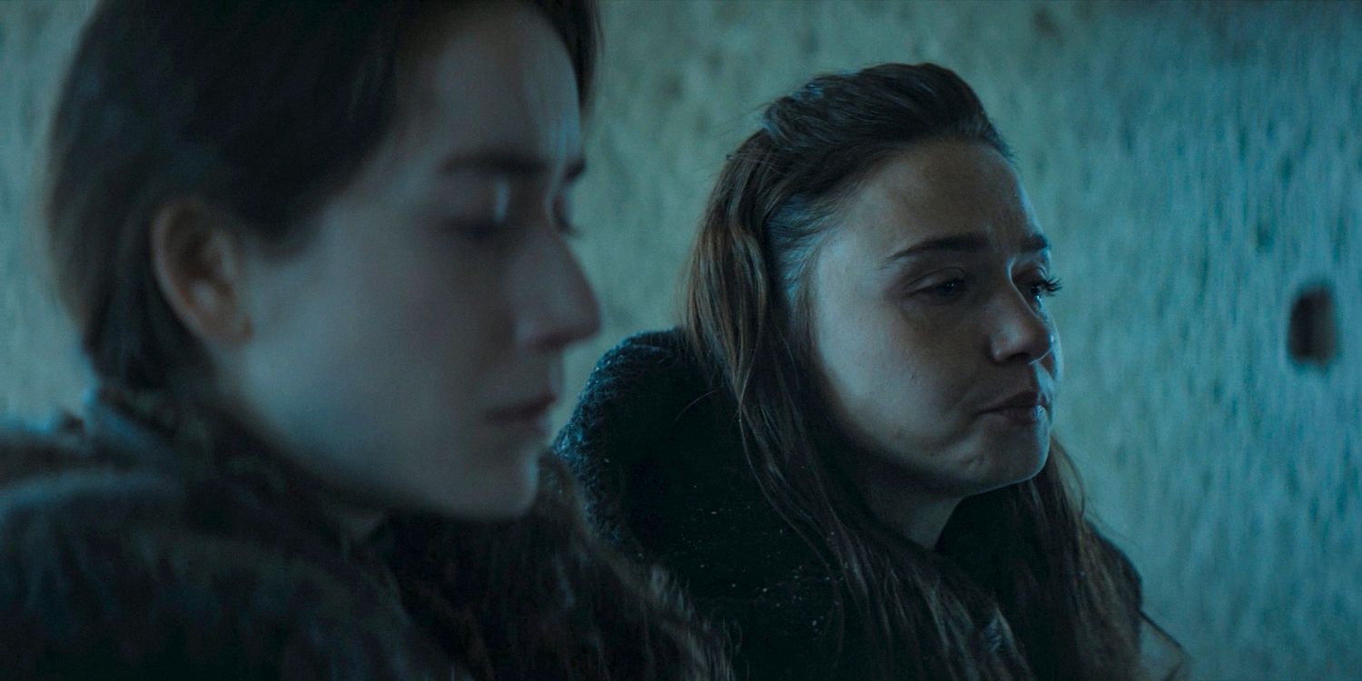 On Lankiveil, Young Tula (Emma Canning) and Young Valya (Jessica Barden) eunite at Griffin&rsquo;s tomb in Dune: Prophecy Season 1 Ep 3