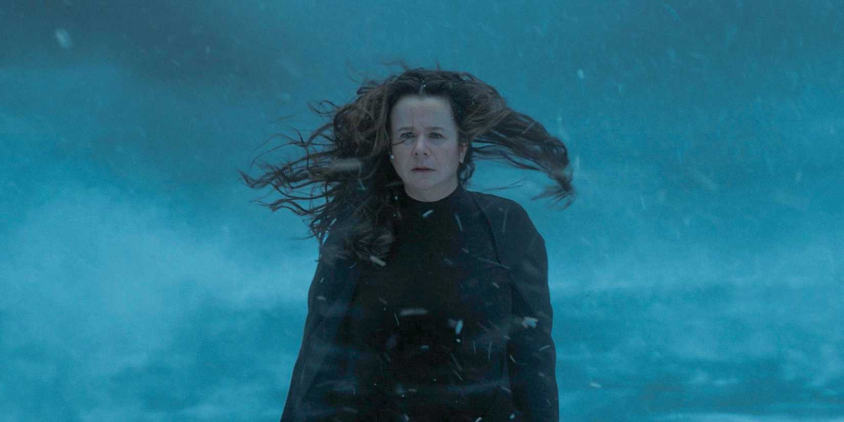 Valya (Emily Watson) in the midst of a snowstorm in Dune: Prophecy Season 1 Ep 6