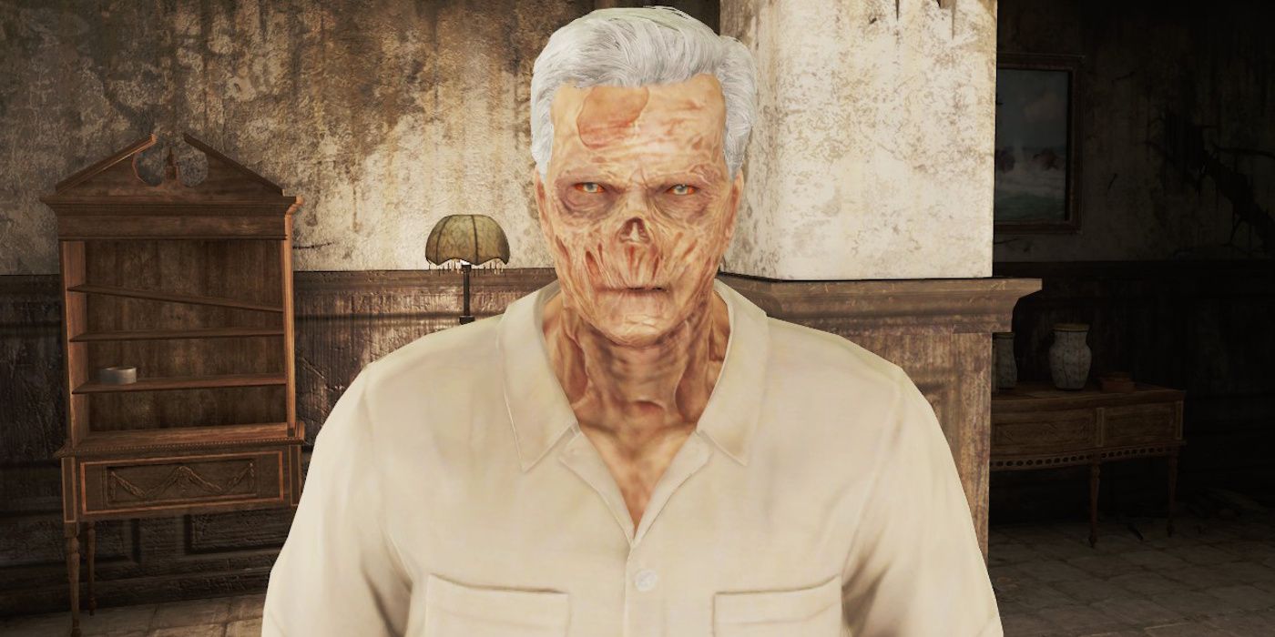 Eddie Winter as a ghoul in his bunker in Fallout 4.