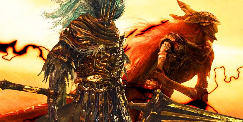 Elden Ring's Malenia next to Dark Souls 3's Nameless King.