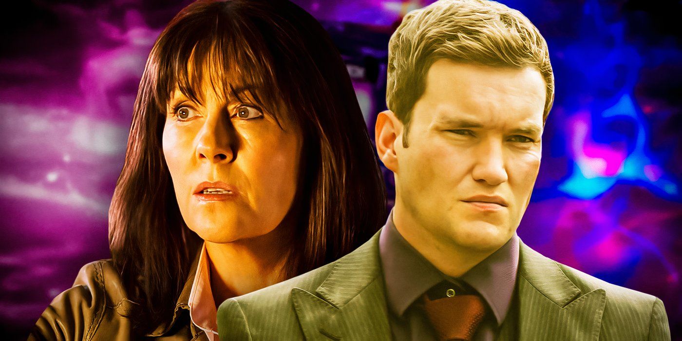 Elisabeth Sladen as Sarah Jane Smith in The Sarah Jane Adventures &amp; Gareth David Lloyd as Ianto Jones in Torchwood
