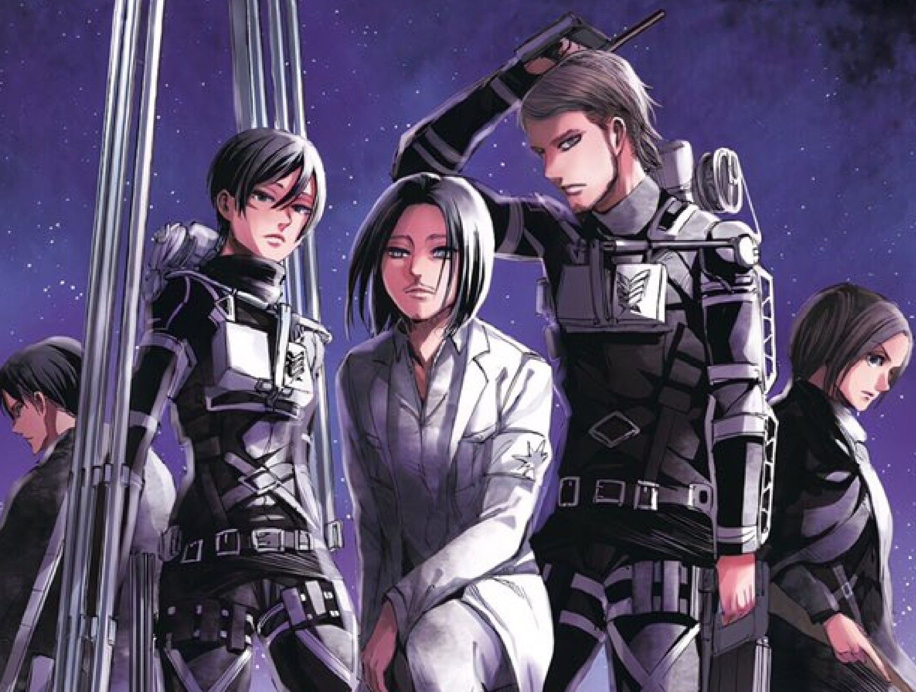 Eren, Levi, Jean, Mikasa and Armin