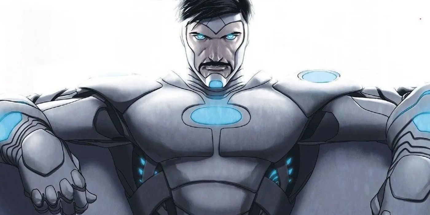 Superior Iron Man in his Endo-Sym suit in Marvel Comics' AXIS event.