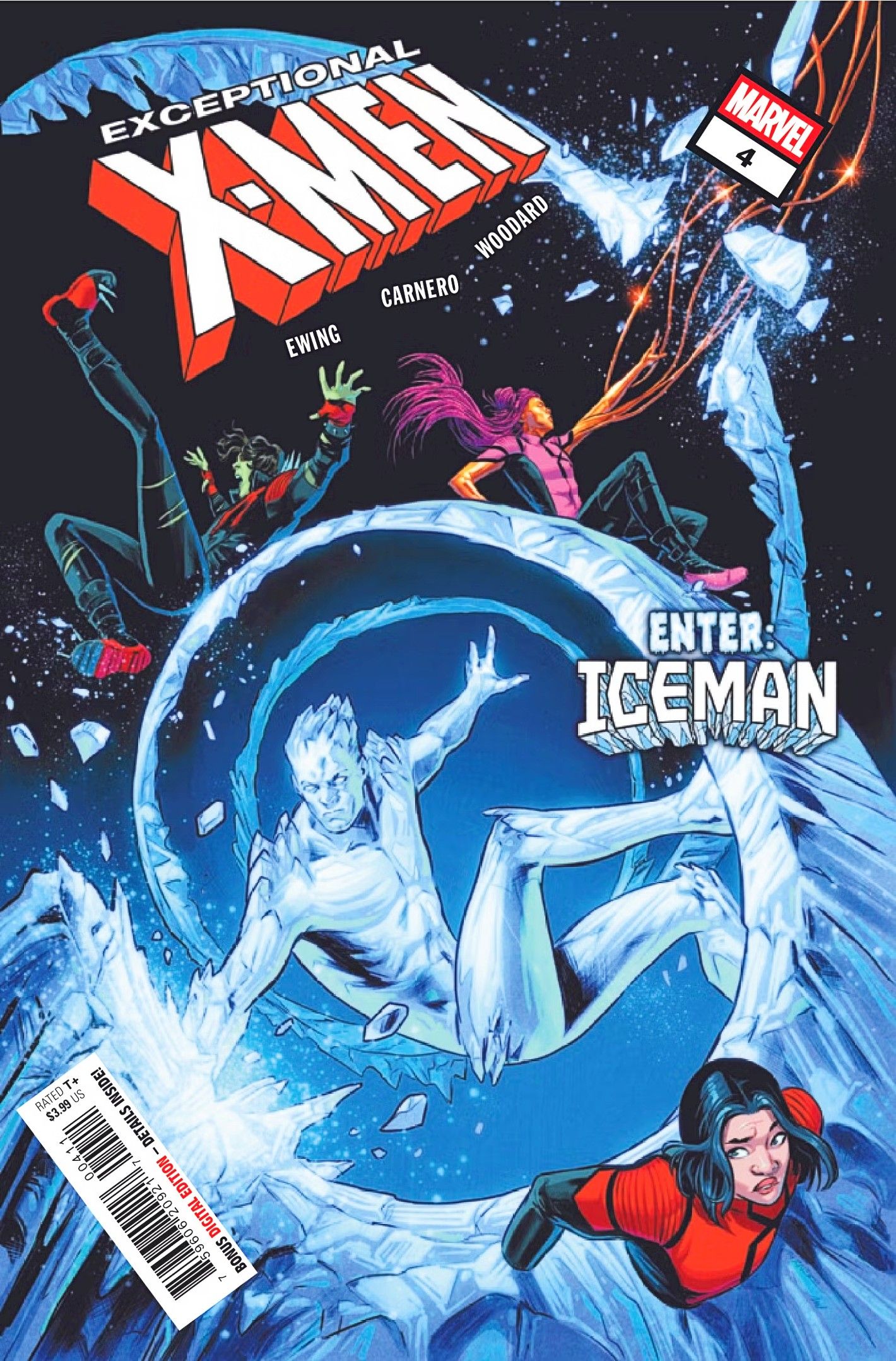 Capa excepcional de X-Men #6, Homem de Gelo e outros heróis mutantes entrando em ação