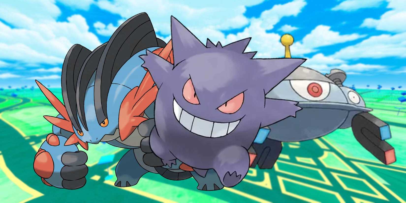 Pokémon GO Gengar, Mega Swampert, and Magnezone on a team