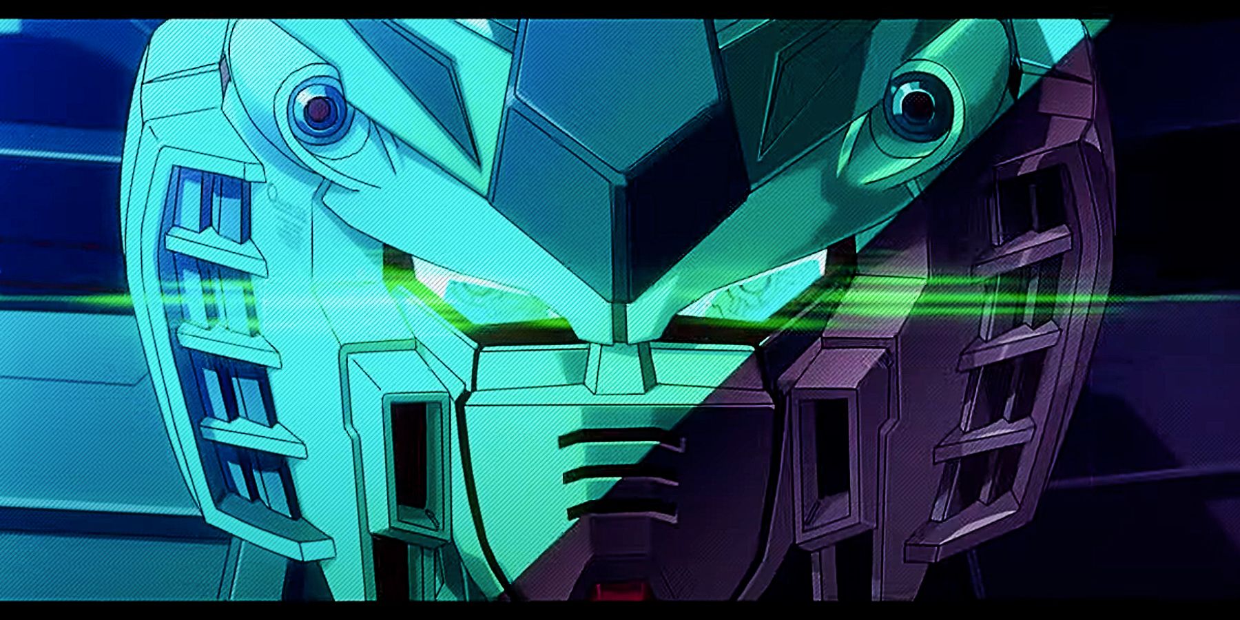 Face shot of the Nu Gundam mobile suit from Mobile Suit Guundam - ALC Encounter
