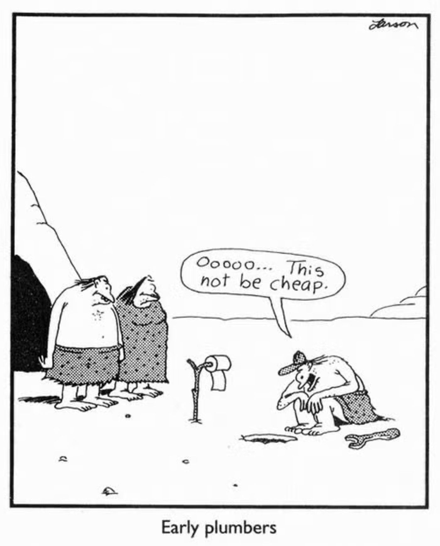 far side early plumbers comic