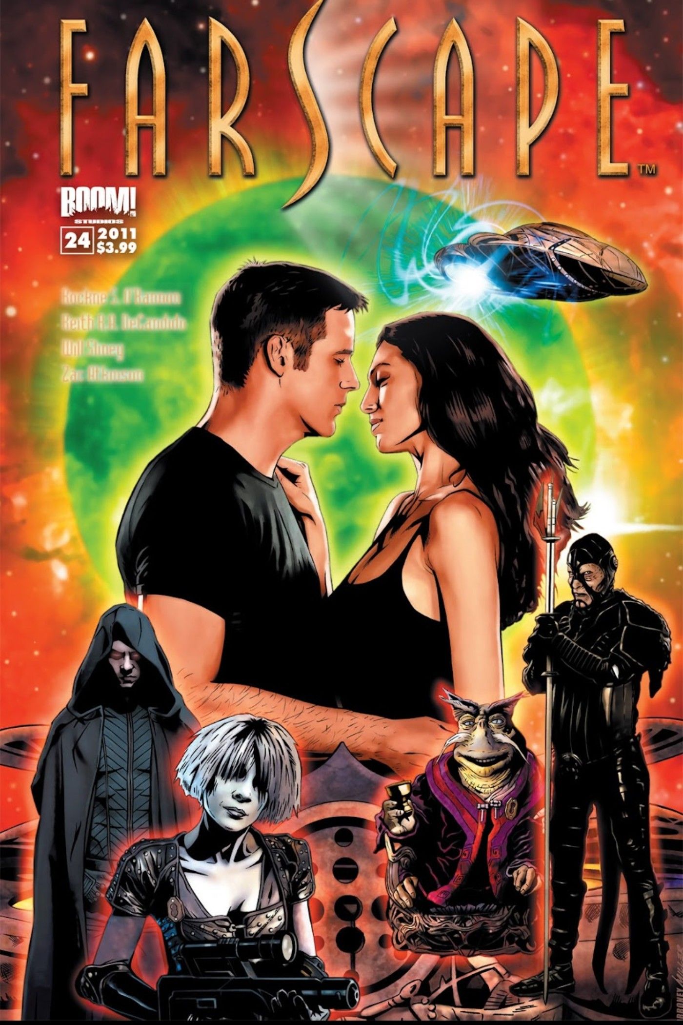 Farscape #24 cover art featuring John Crichton and cast