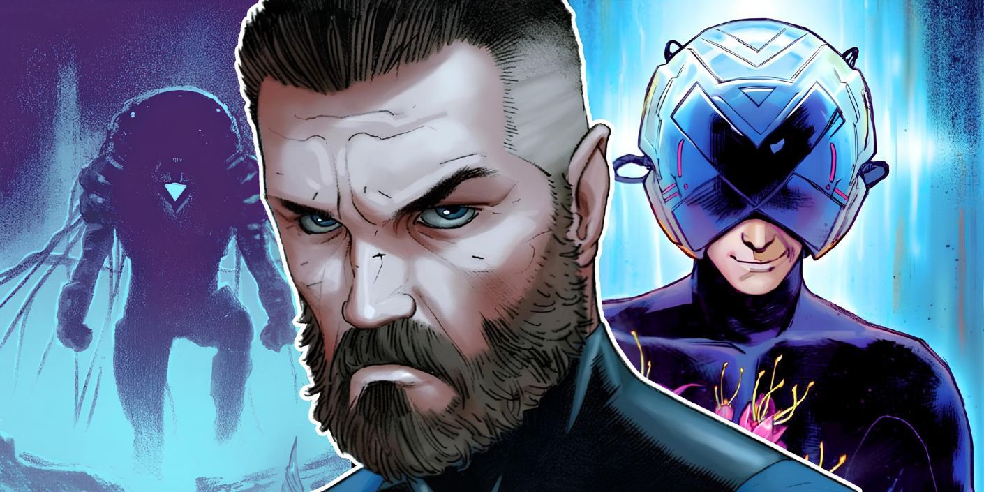 Split image of Reed Richards in front of Professor X