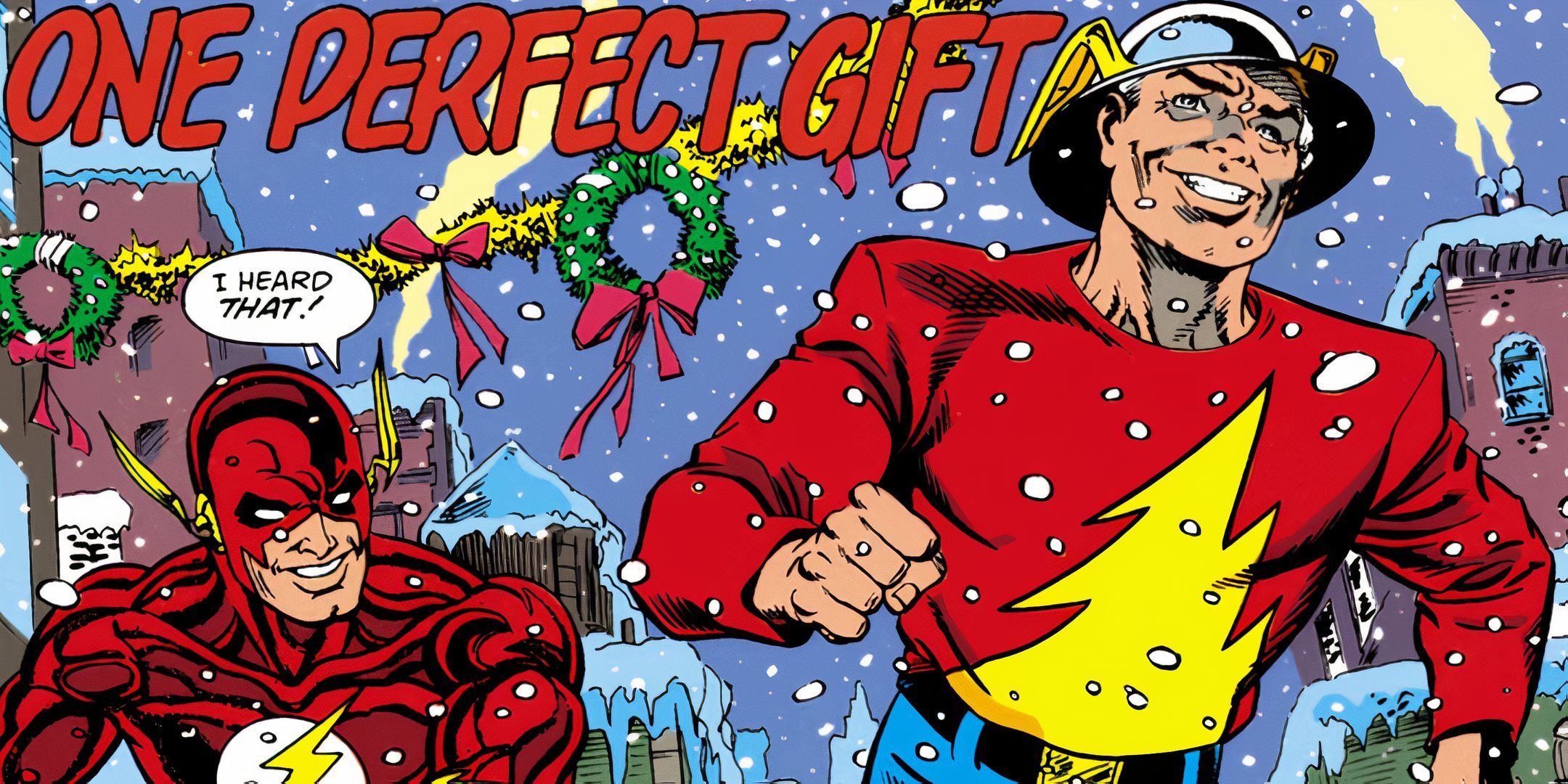 Exhibiendo a Wally West y Jay Garrick juntos en Navidad, DC