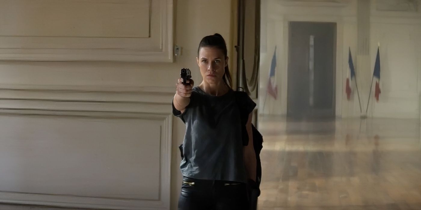 Freja (Ana Ularu) points a gun in Paris Has Fallen&rsquo;s finale