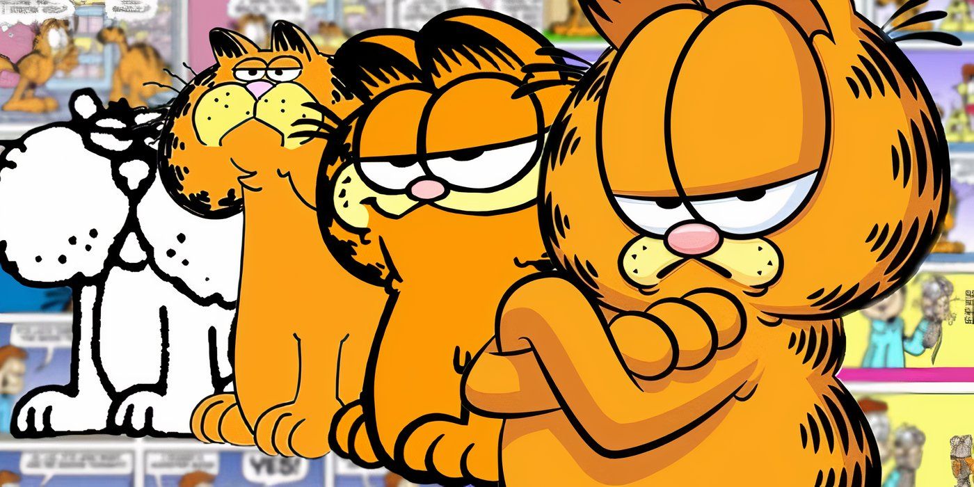 Garfield&rsquo;s many character designs over the years.