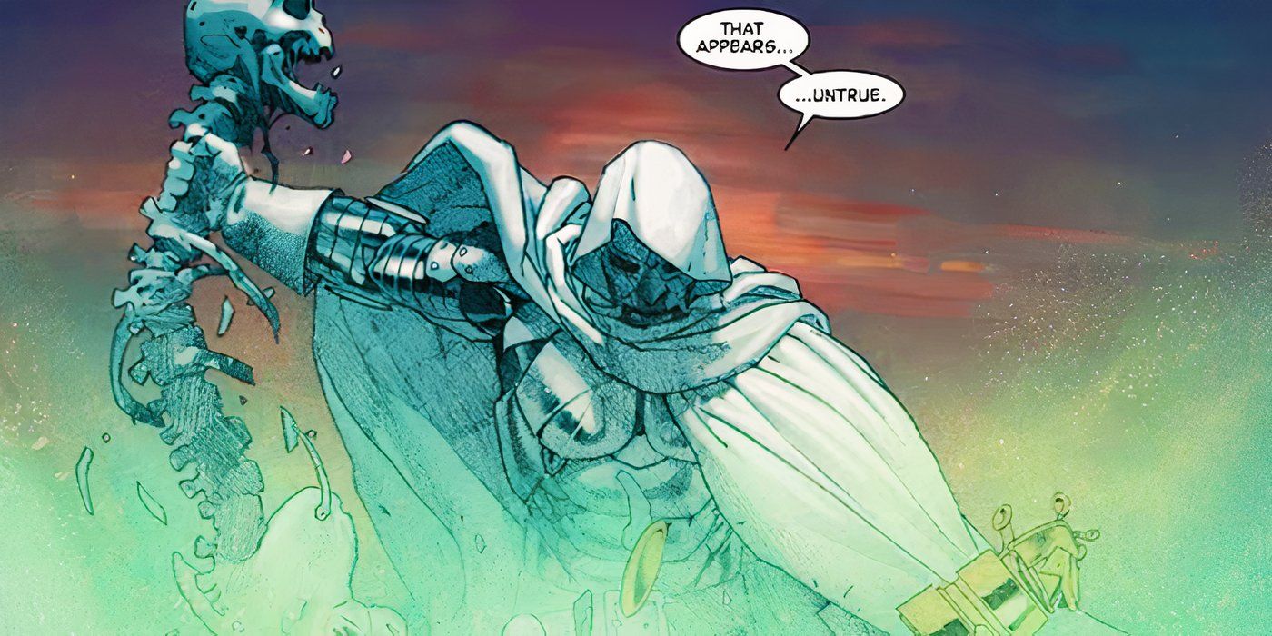 God Emperor Doom menghapus kerangka Thanos di Perang Rahasia Marvel Comics