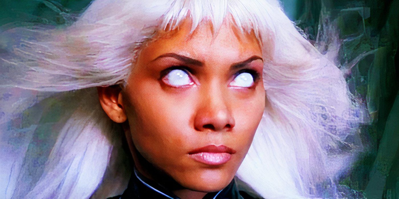 La tormenta de ojos blancos de Halle Berry en la película X-Men