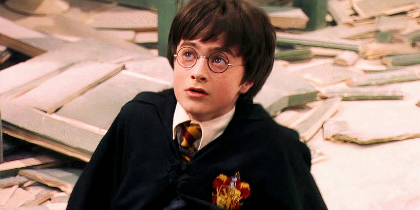 Harry Potter in the girl's bathroom after fighting off a troll in Sorcerer's Stone