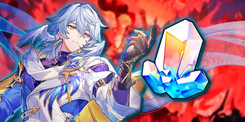 Honkai Star Rail's Sunday extends his hand toward a Stellar Jade.