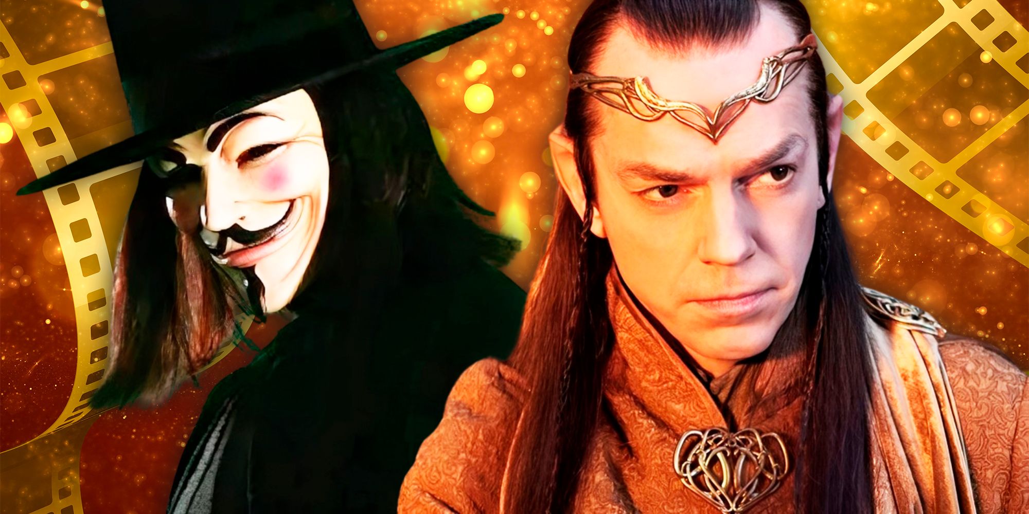 Hugo Weaving in V for Vendetta and The Lord Of The Rings