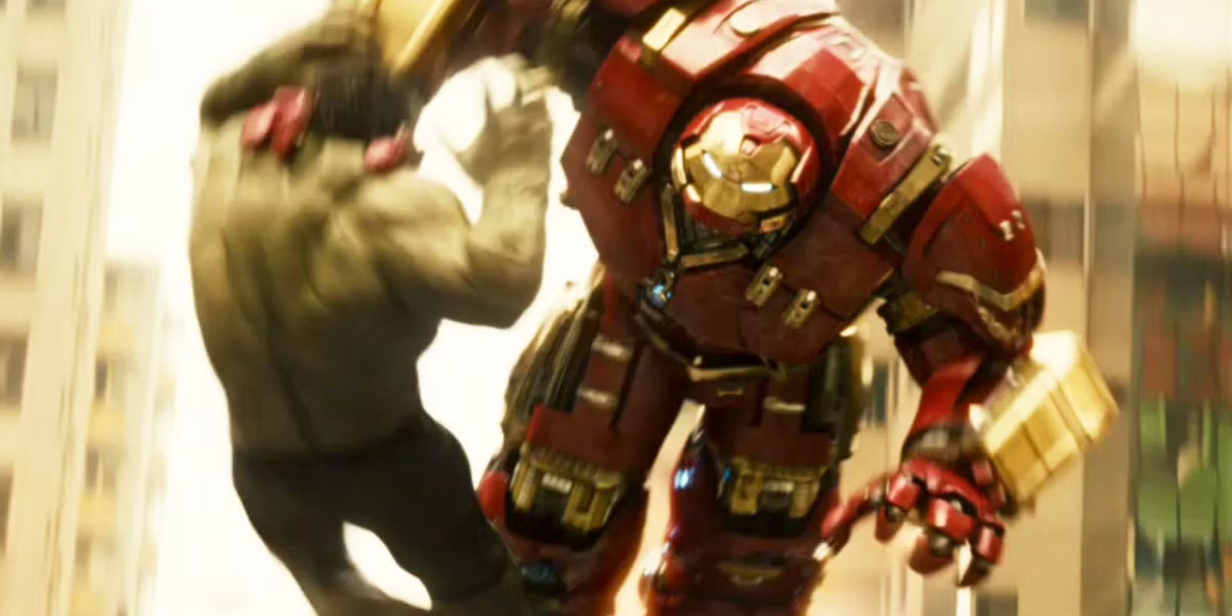 Hulk battles the Hulkbuster in Avengers Age of Ultron