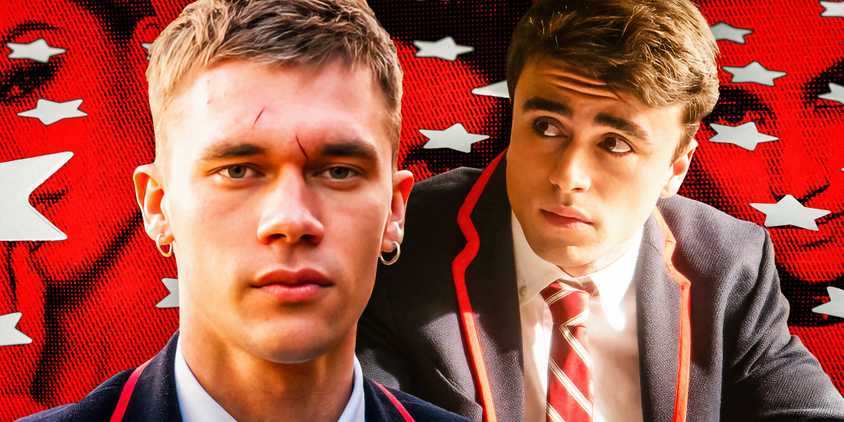Samuel García Domínguez, played by actor Itzan Escamilla, and Eric de Velasco Viveros, played by actor Gleb Abrosimov, from Elite
