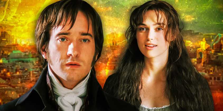 Matthew Macfadyen as Mr. Darcy and Kiera Knightley as Lizzie Bennett in Pride and Prejudice 2005