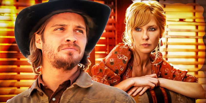 Luke Grimes as Kayce and Kelly Reilly as Beth in Yellowstone.