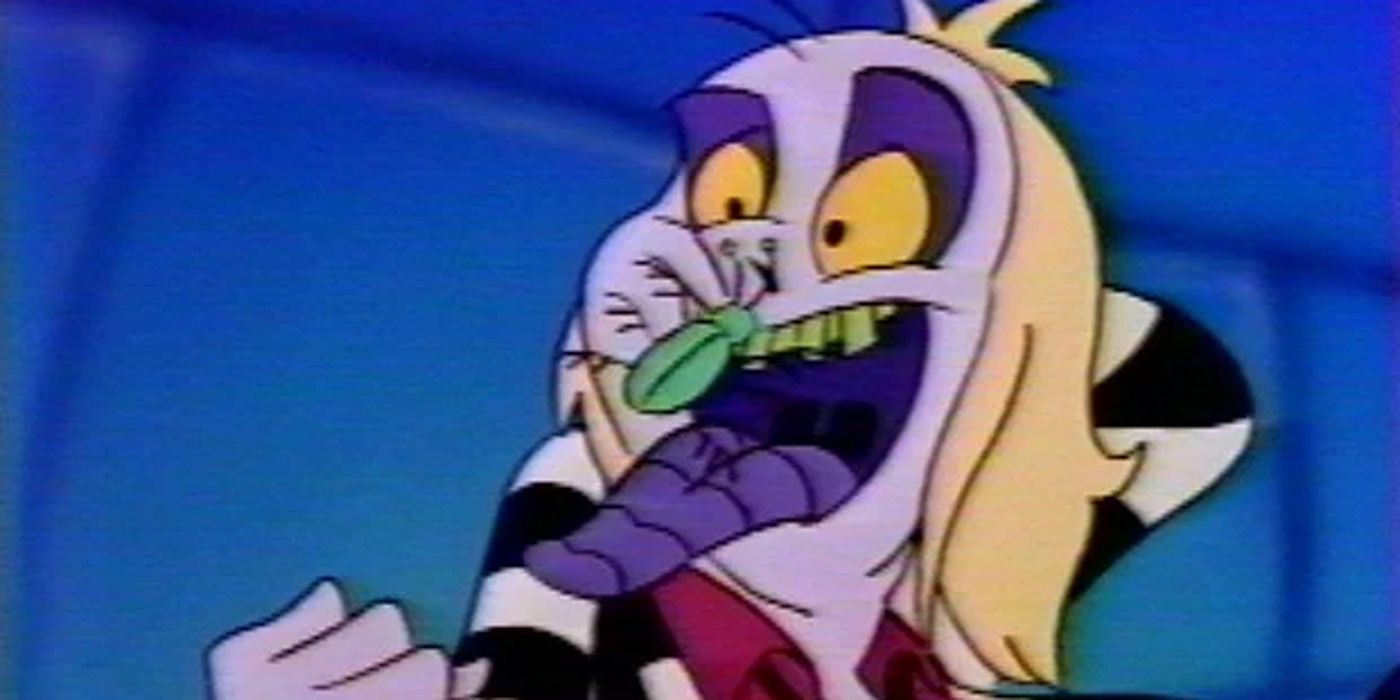 Beetlejuice eating a bug in the Beetlejuice animated series