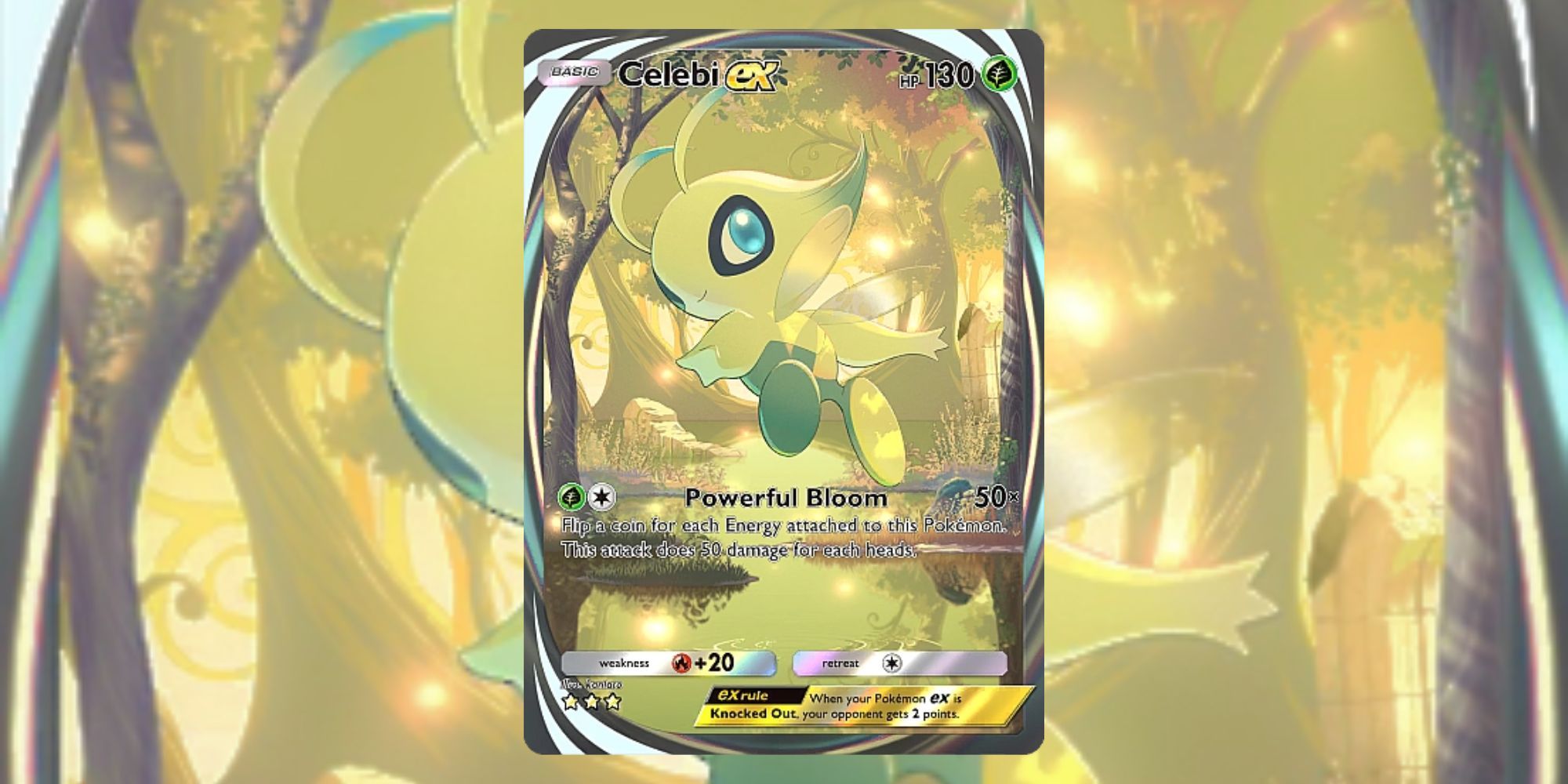 Cartão imersivo ex Celebi do Pokémon TCG Pocket