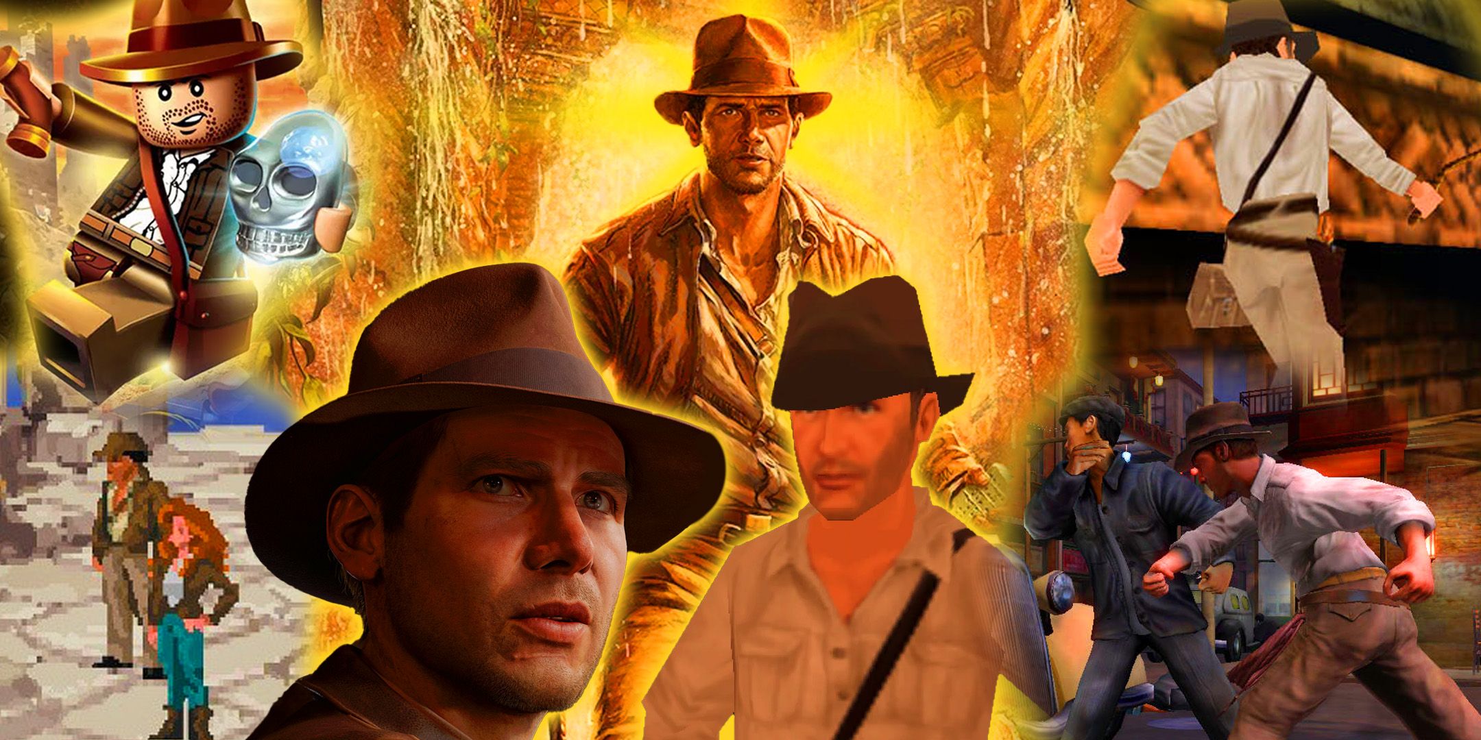 Indiana Jones from multiple game iterations.