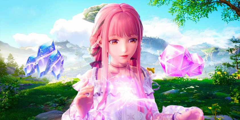 Infinity Nikki character with rewards from promo codes 