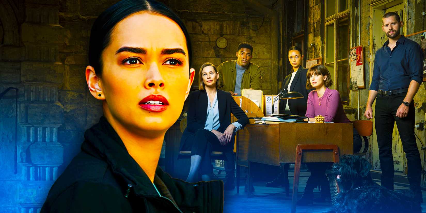 Custom image of FBI: International's Vinessa Vidotto with the rest of the cast in the background