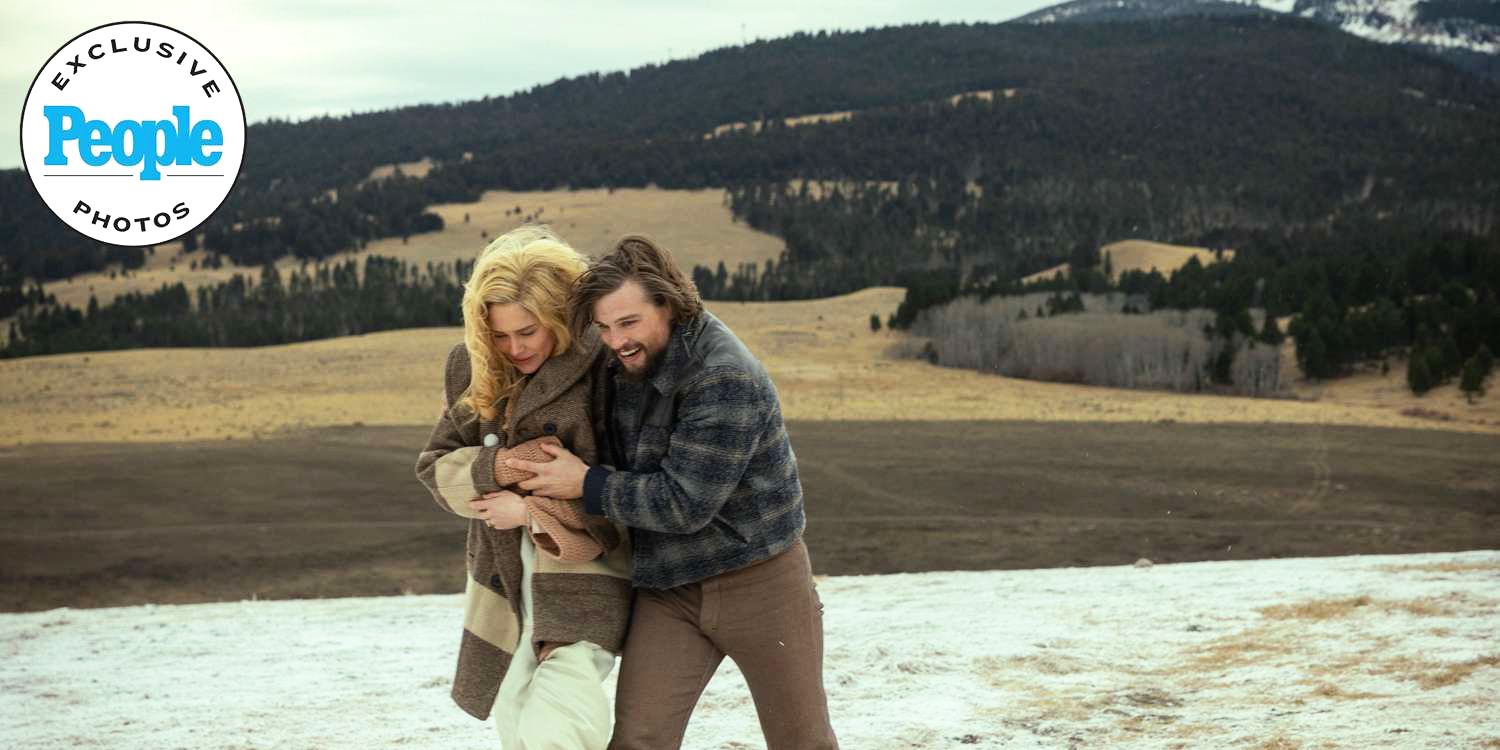 Jack Dutton clutches Elizabeth as they walk across the snowy ranch in 1923