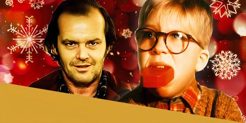 Jack Nicholson in The Shining Next to Peter Billingsley as Ralphie in A Christmas Story with Soap in his Mouth