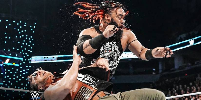 Jacob Fatu attacks LA Knight on Smackdown WWE