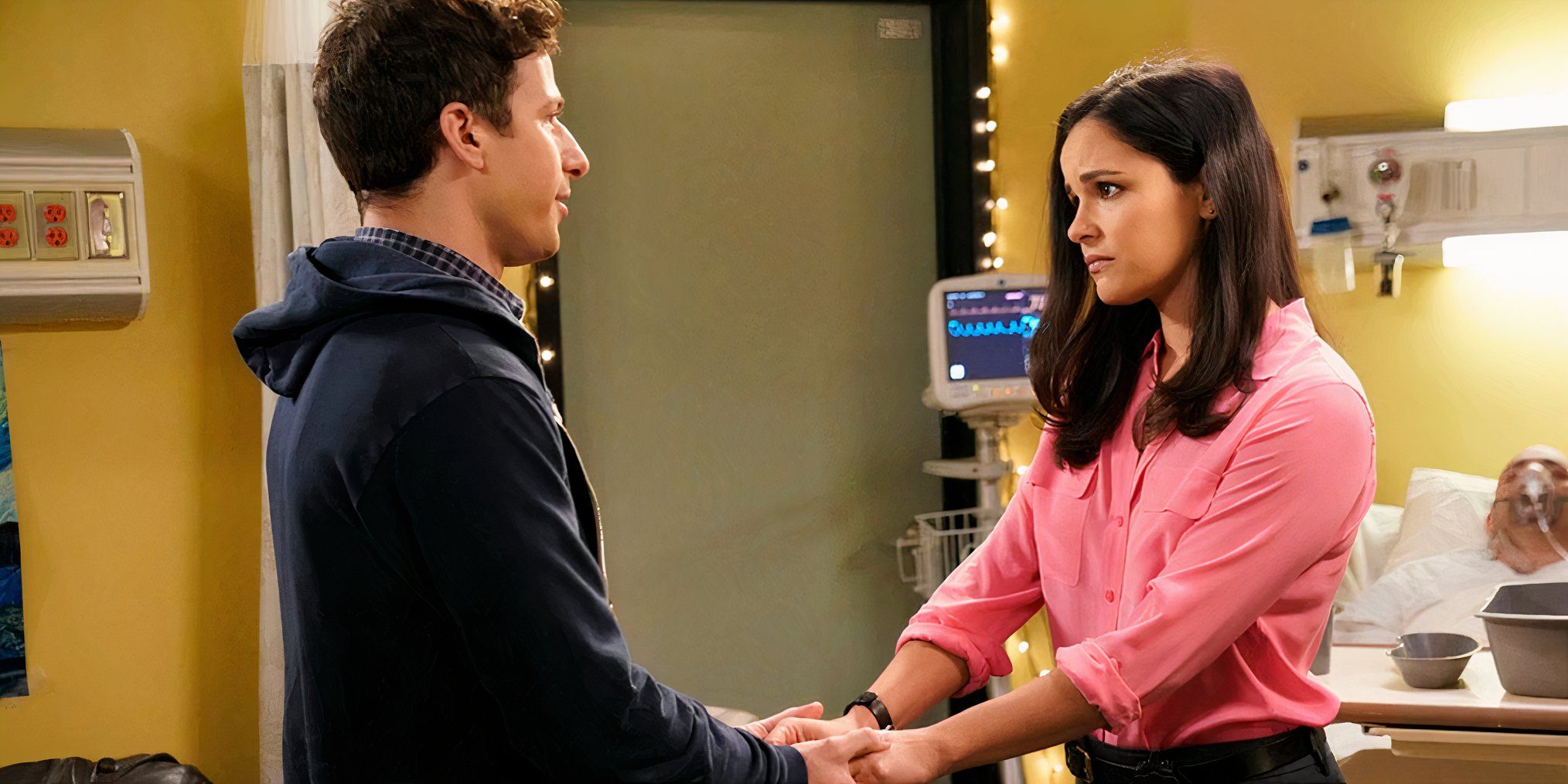 Jake Peralta and Amy Santiago holding hands Brooklyn Nine-Nine Casecation