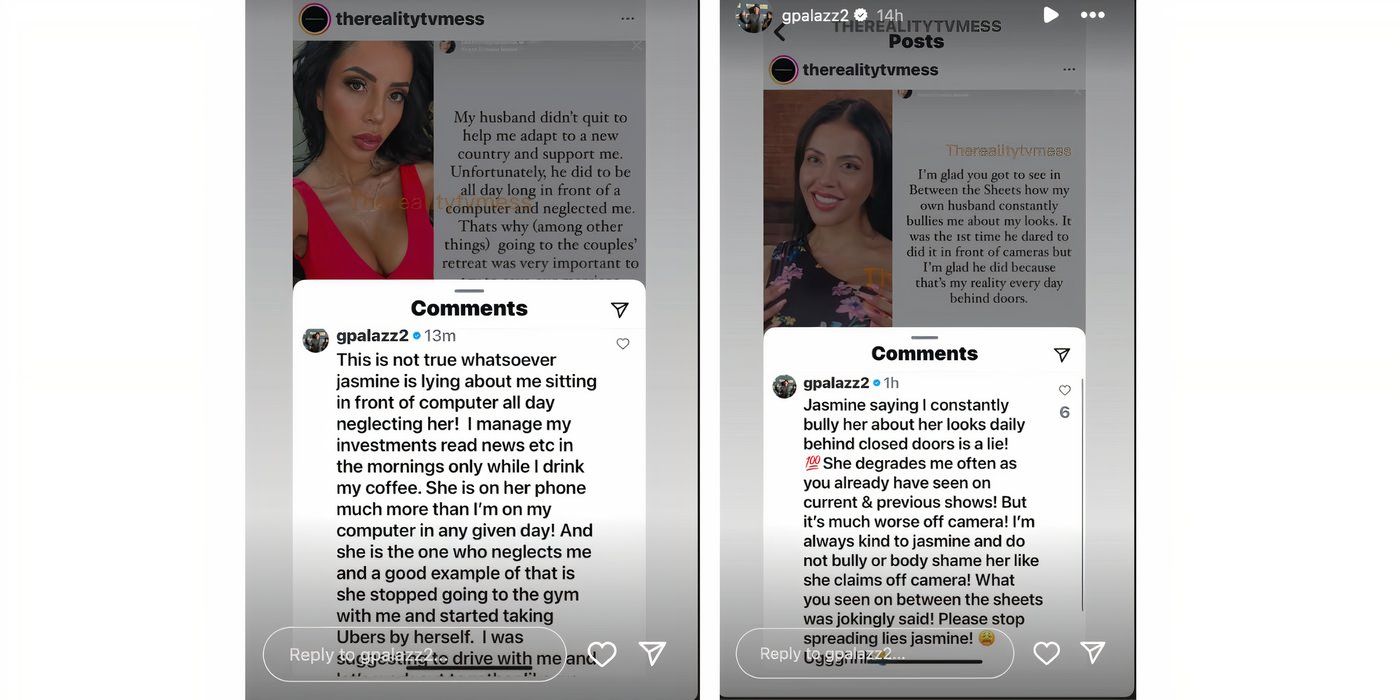 Jasmine Pineda Gino Palazzolo in 90 Day Fiance on Instagram Story