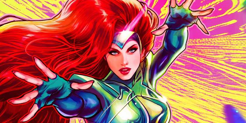 Jean Grey outstretching her arms in Marvel Comics