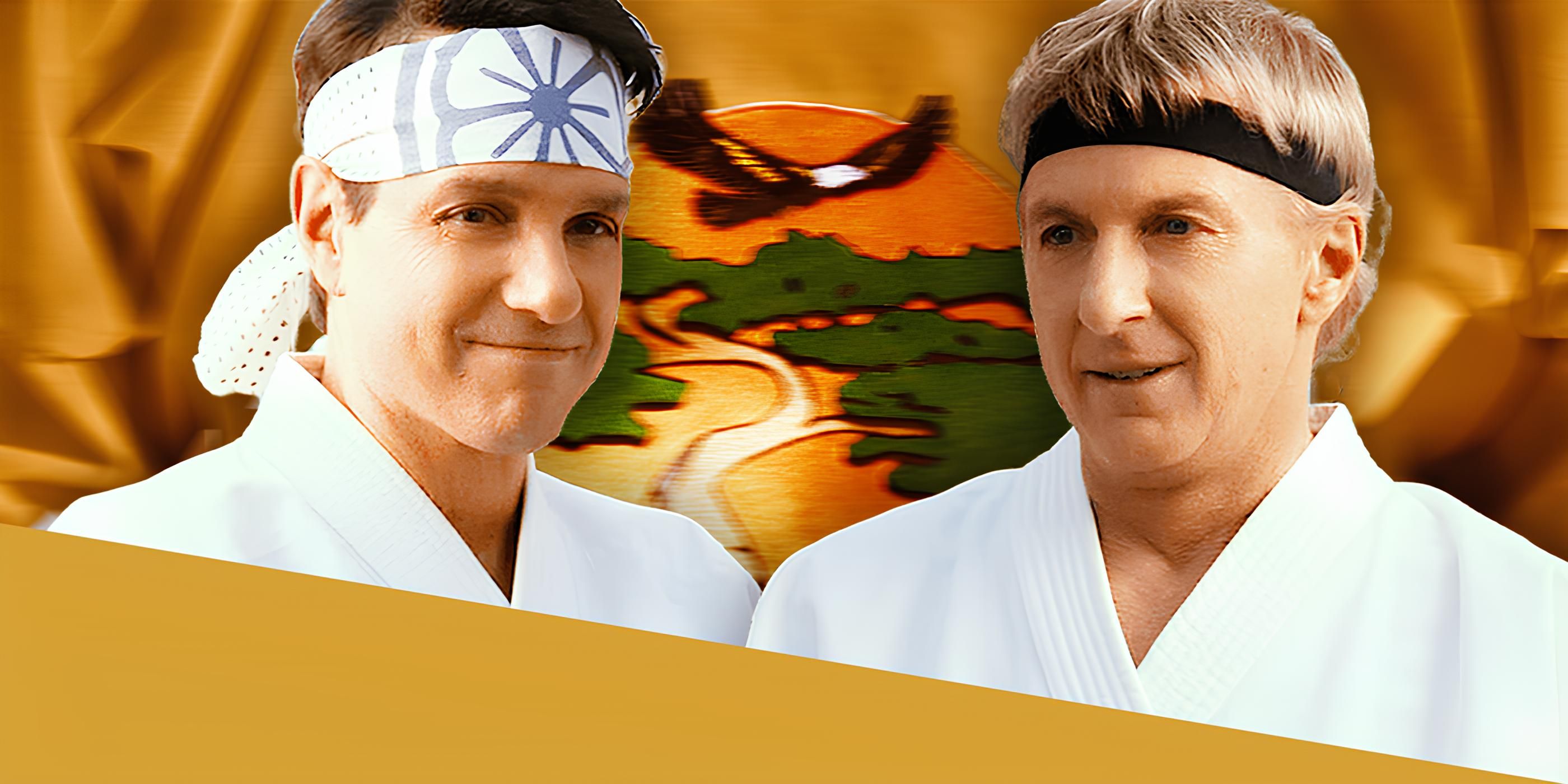 Johnny and Daniel in Miyagi-Do gis in Cobra Kai 