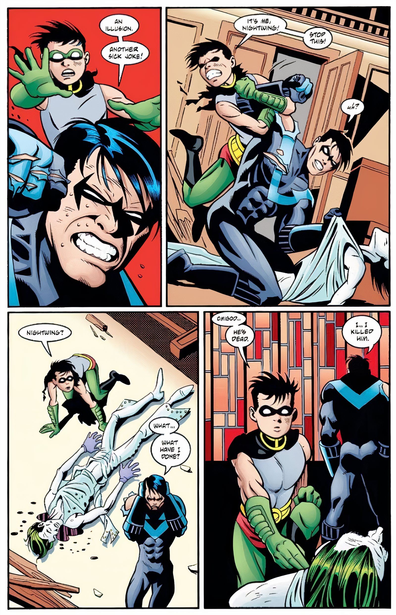 Joker the Last Laugh #6 nightwing kills joker