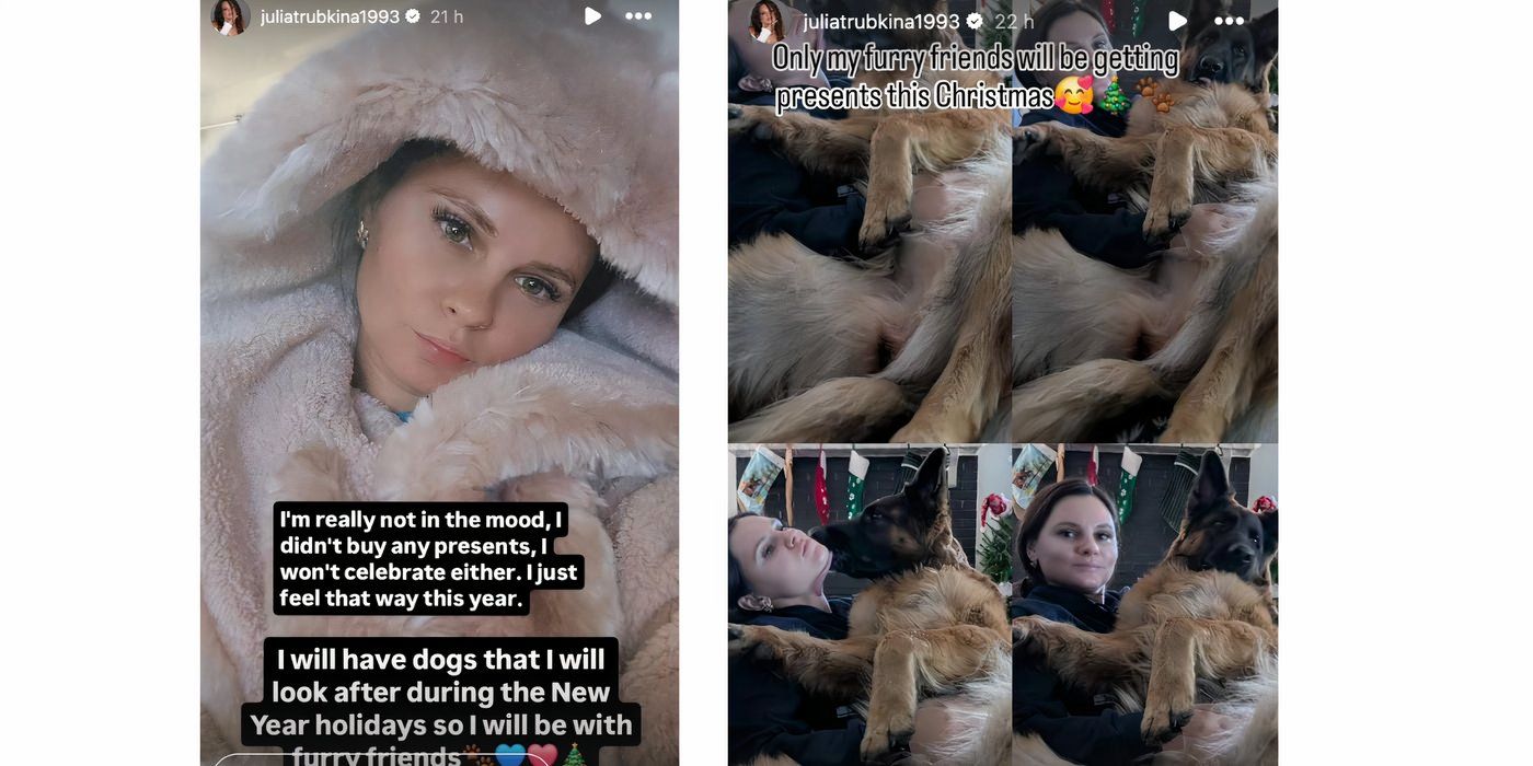 Julia Trubkina in 90 Day Fiance Instagram Stories about Christmas