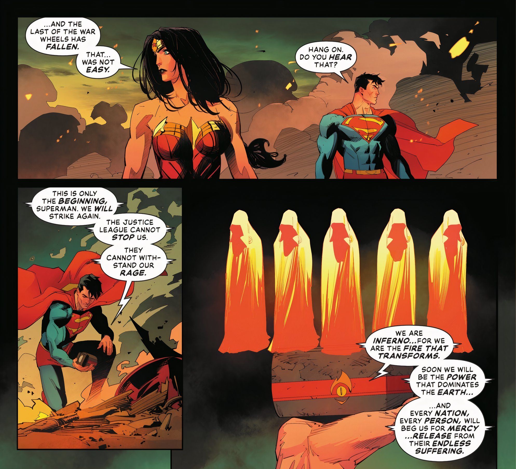 Justice LEague unlimited #1 Superman Wonder Woman Inferno 1.1