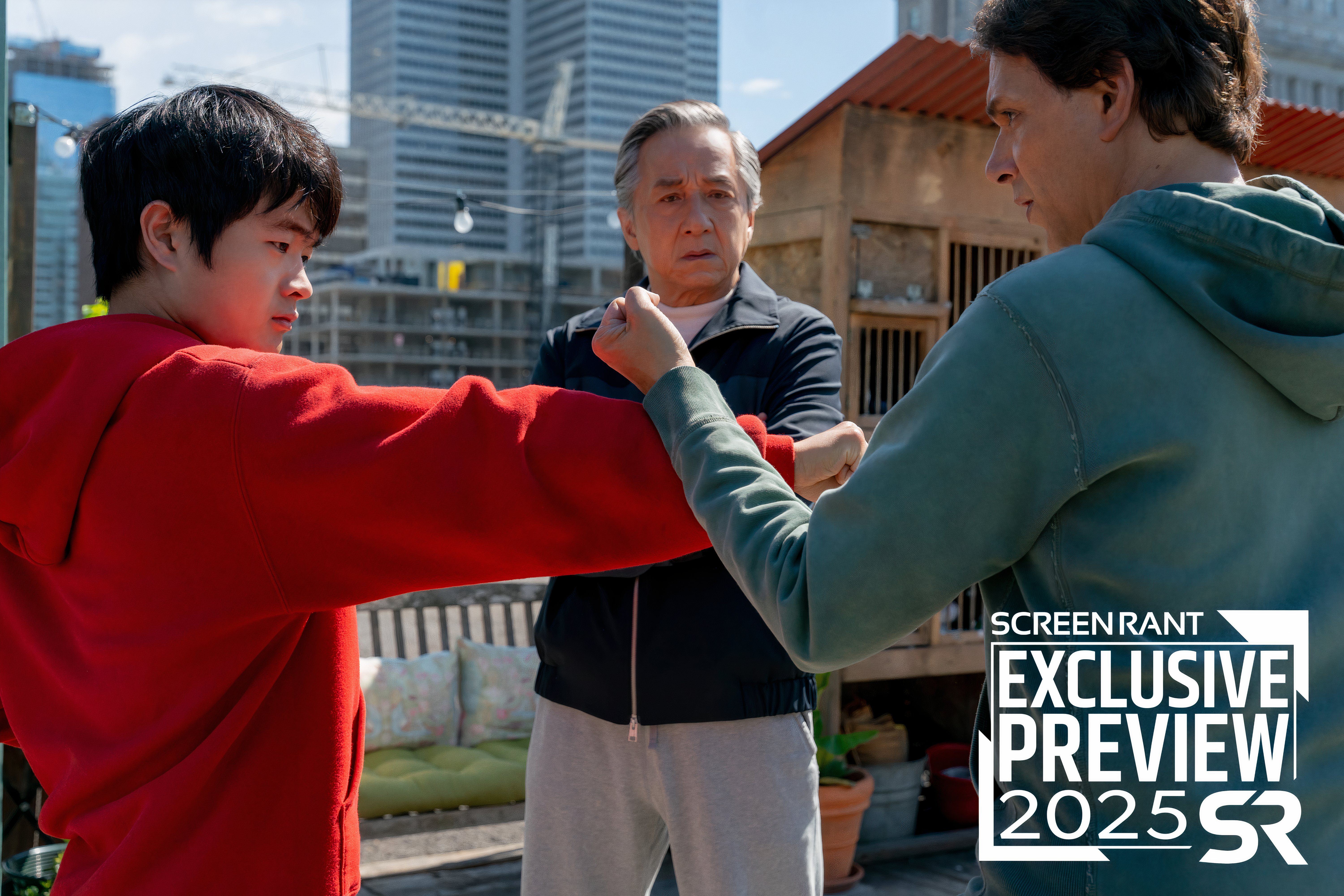 Karate Kid Legends 2025 ScreenRant Exclusive Movie Preview Still Li Fong training with Daniel and Mr. Han