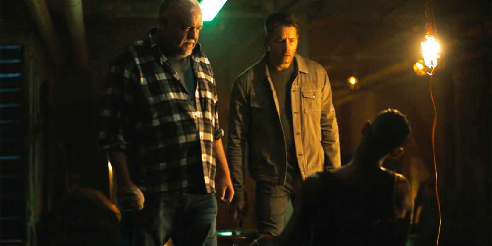 Keaton and Colter looking at Alex Silva in Tracker season 2